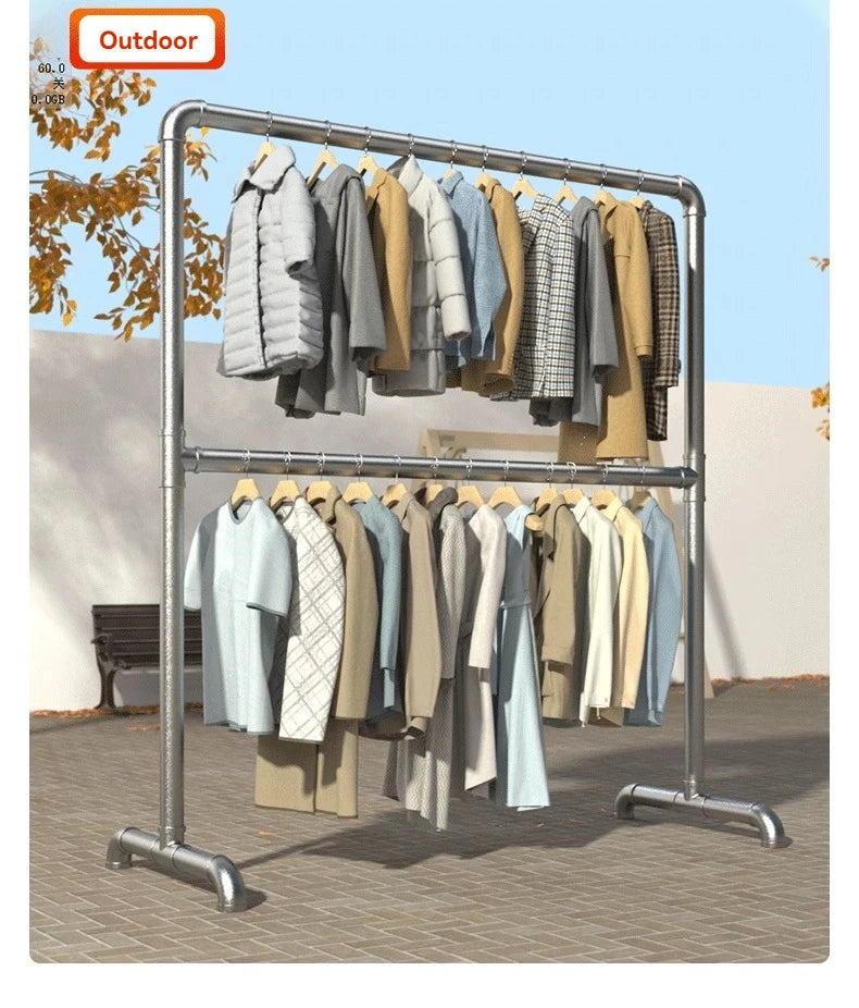 Floor Standing Clothes Rack Bedroom Hanging Clothes Rack