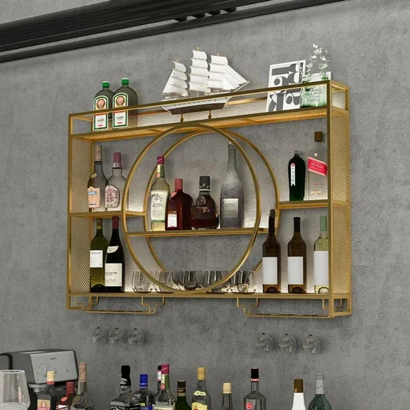 Modern Wall Mount Wine Rack Holder Glass Storage
