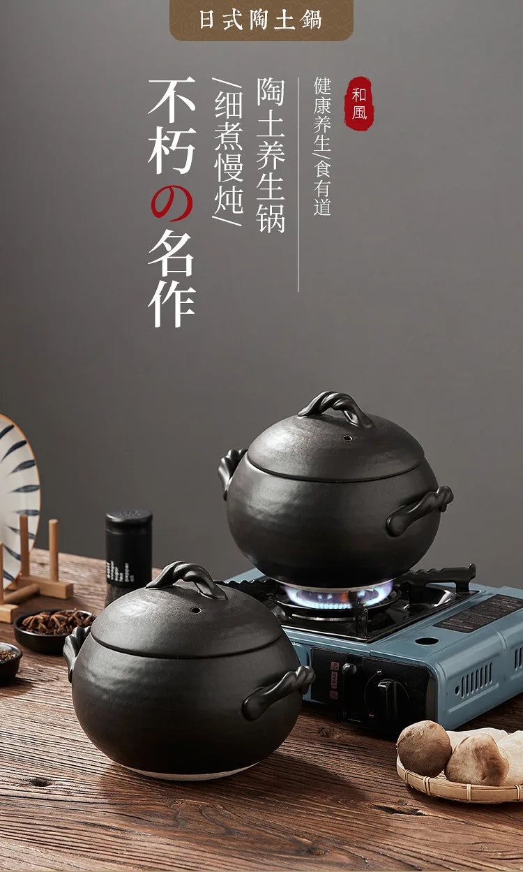 Japanese Ceramic Casserole Creative Spherical Clay Saucepan Stew