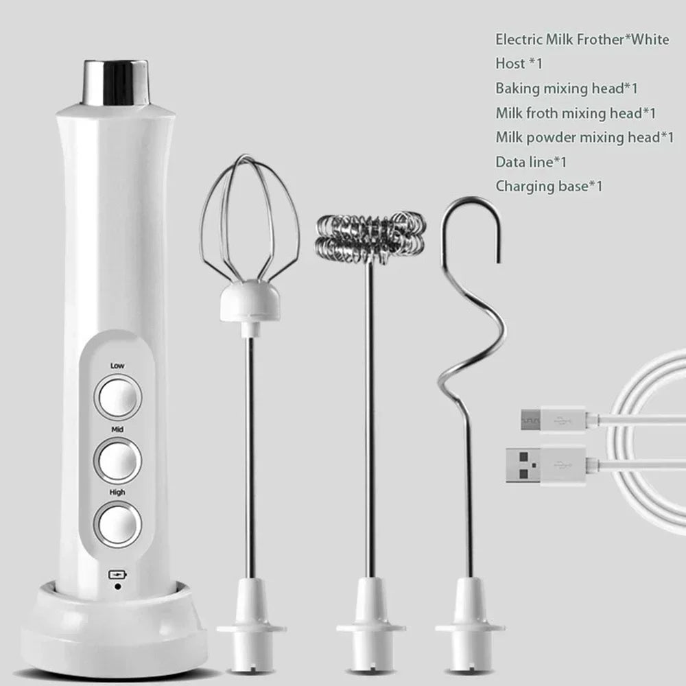 Usb Rechargeable Electric Milk Frother Mini Handheld Foam