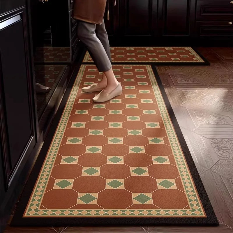 Floor Mat Long Rug Waterproof Non-Slip Pvc Leather