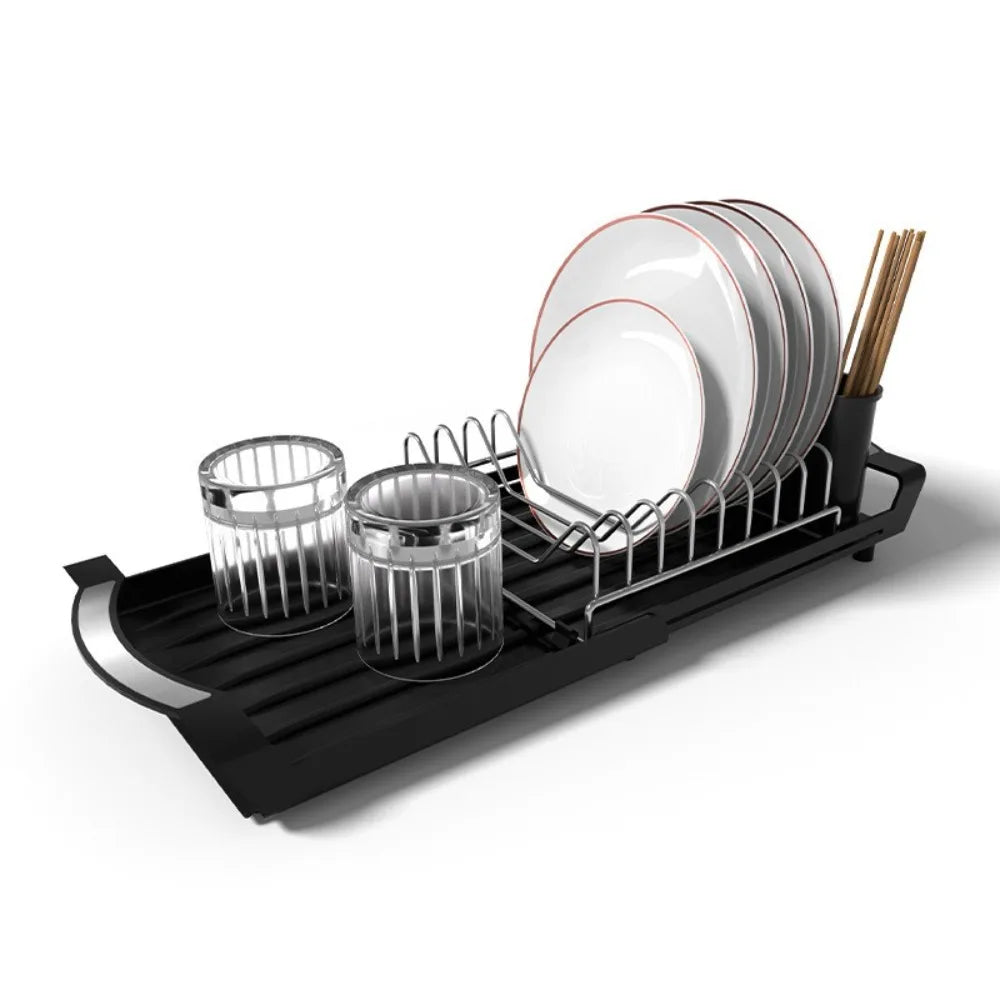 Extendable Dish Drying Rack Large Capacity Space Saving