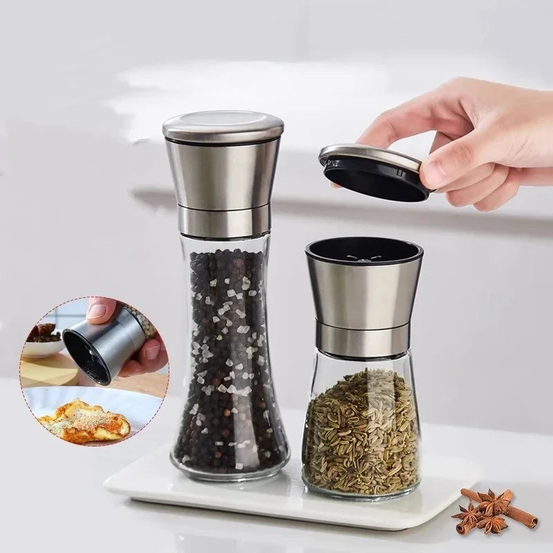 180/200ml Pepper Grinder Stainless Steel Glass Spice Bottle