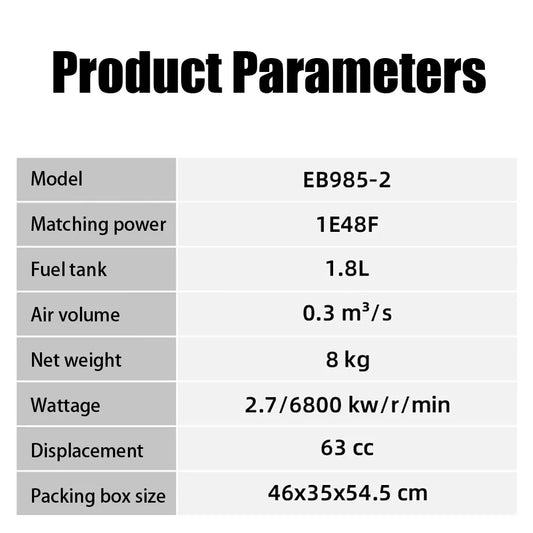 High Power 2-Stroke Petrol Backpack Leaf Blower Wind