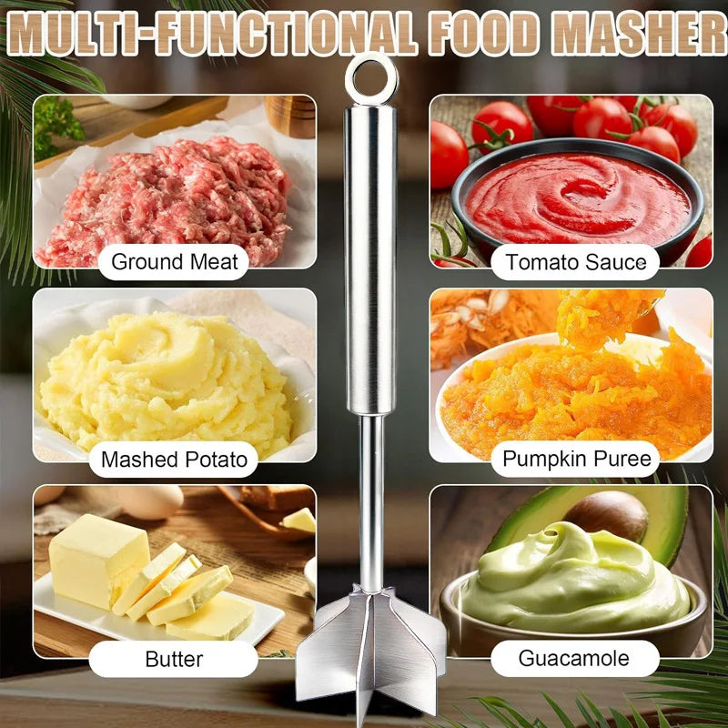 Meat Chopper 304 Stainless Steel Blades Food Masher