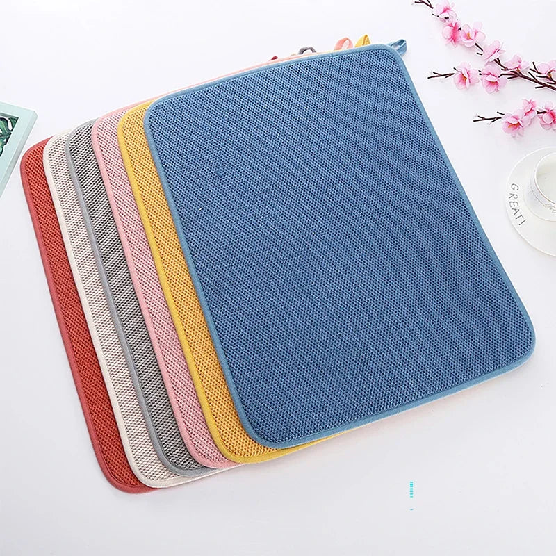 Dish Drying Mat In Cabinet Mats Microfiber Absorbent