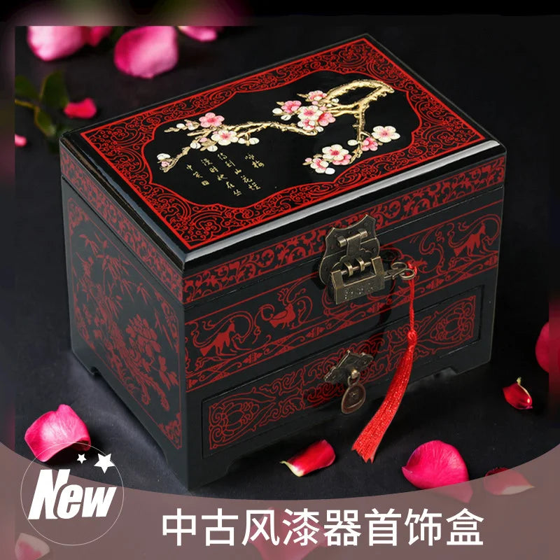 Chinese Style Wooden Lacquer Box Pu Er Tea