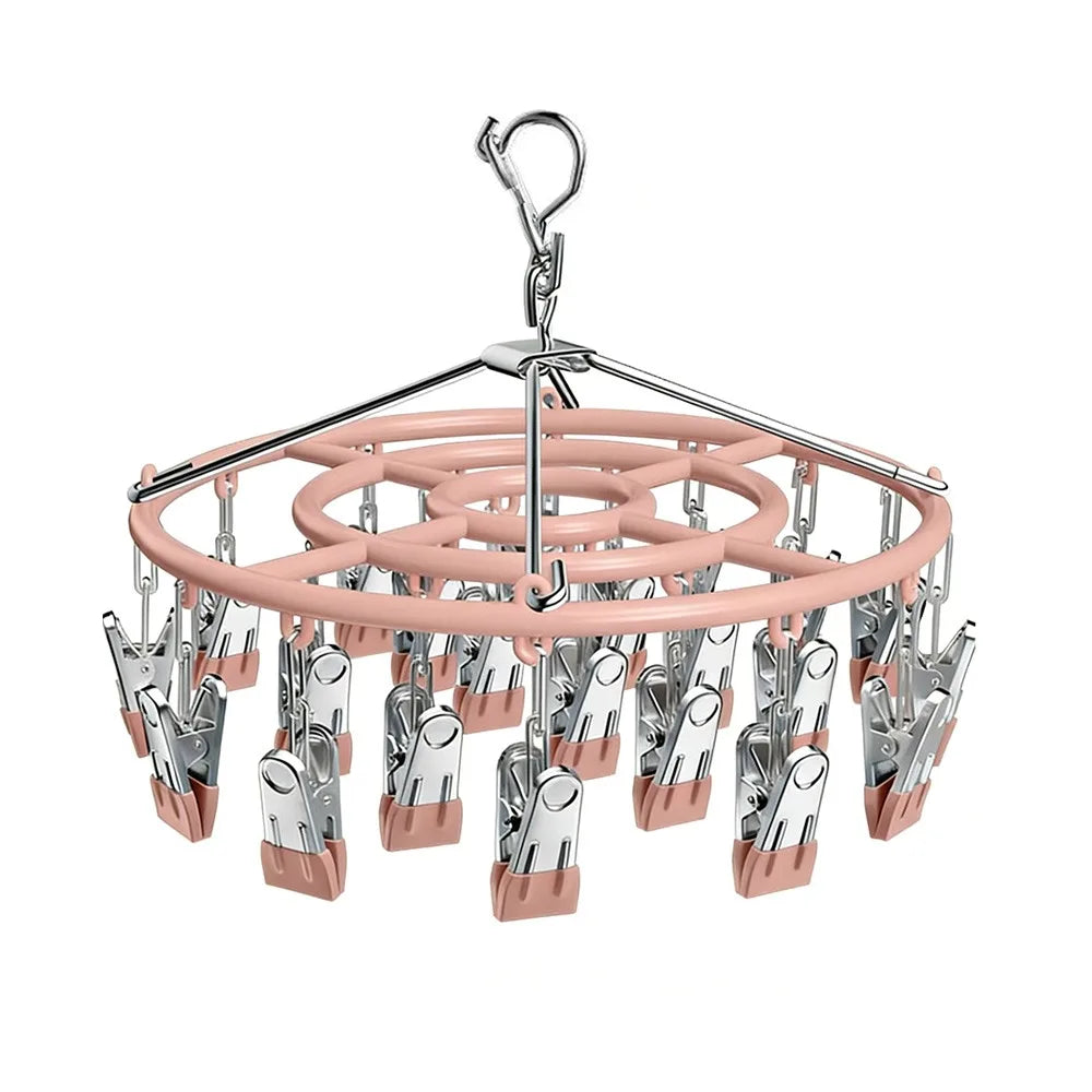 Stainless Steel Clothes Drying Rack Non-Slip 18/24 Clips