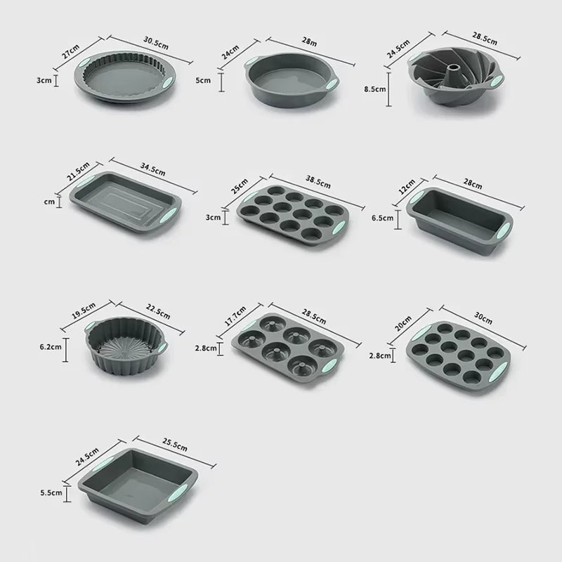 Silicone Fluted Cake Pans Non-Stick Oven Baking Pans