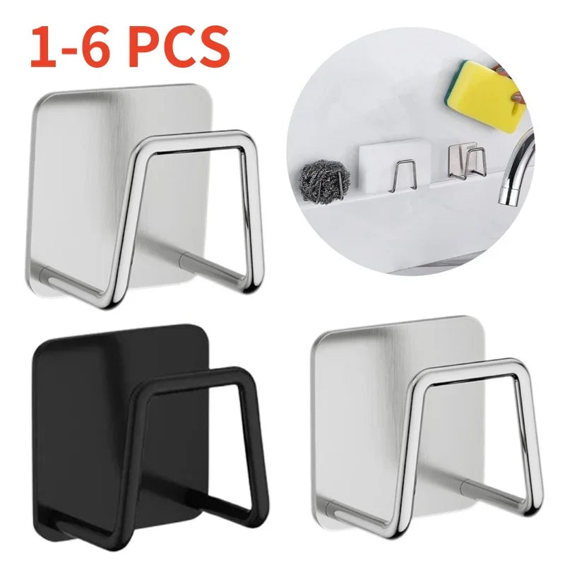 Stainless Steel Sink Sponges Holder Self Adhesive Drain