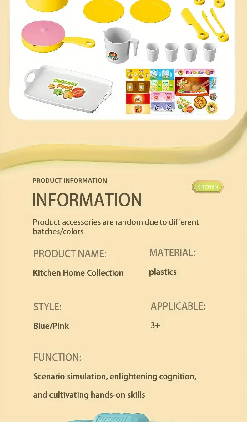 Mini Counter Play Diy Simulated Cooking Food Tableware