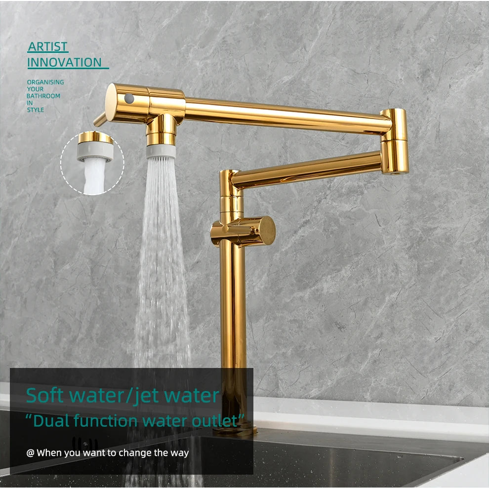 Ciencia Brass Pot Filler Faucet Wall Mount Sink