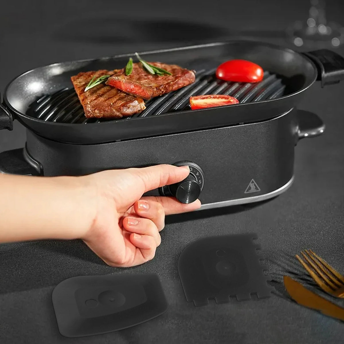 2pcs Grill Pan Scrapers Cast Iron Skillets Frying