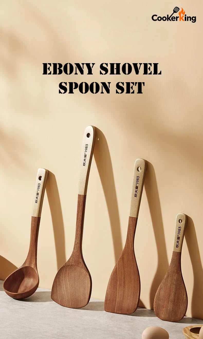 Cooker King Ebony Wood Cooking Non-Stick Pan Spatula