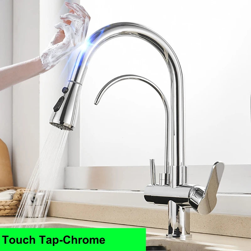 Square Touch On Filter Faucets Pull Down Cold