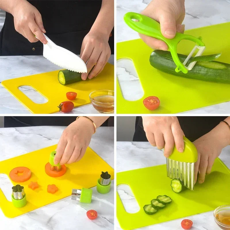 13/17pcs Montessori Kids Cooking Safe Knives Toddler 2-8