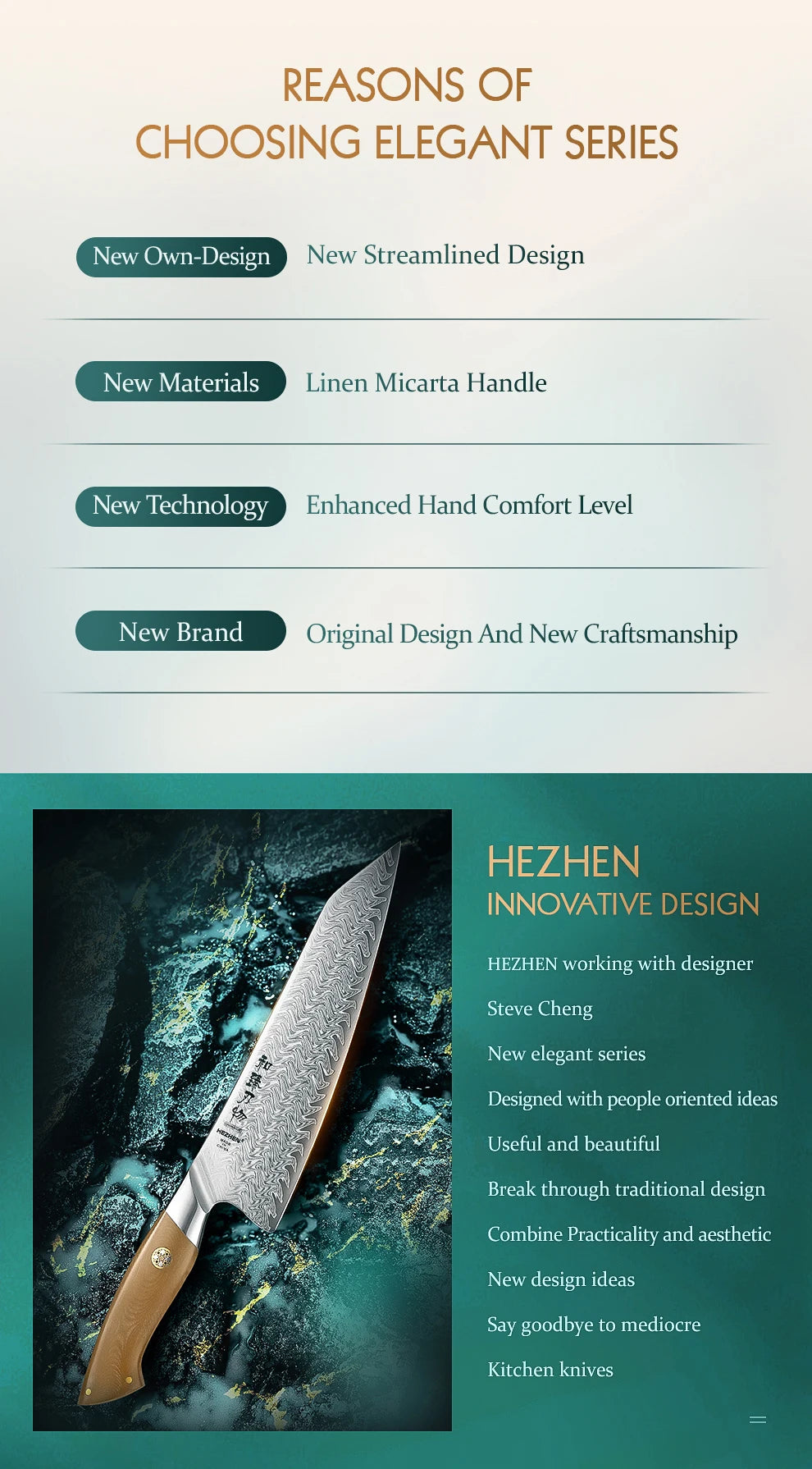 Hezhen Inch Chef Knife 67 Layers Damascus Steel