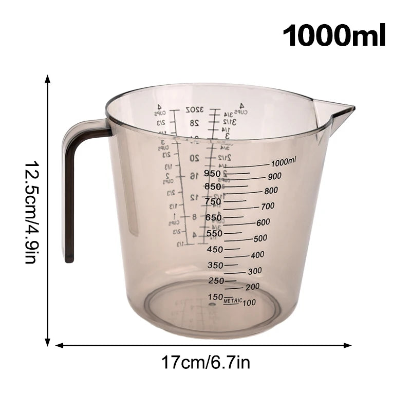 1pcs 150/300/600/1000ml Baking Liquid Measuring Cups Ps Scale