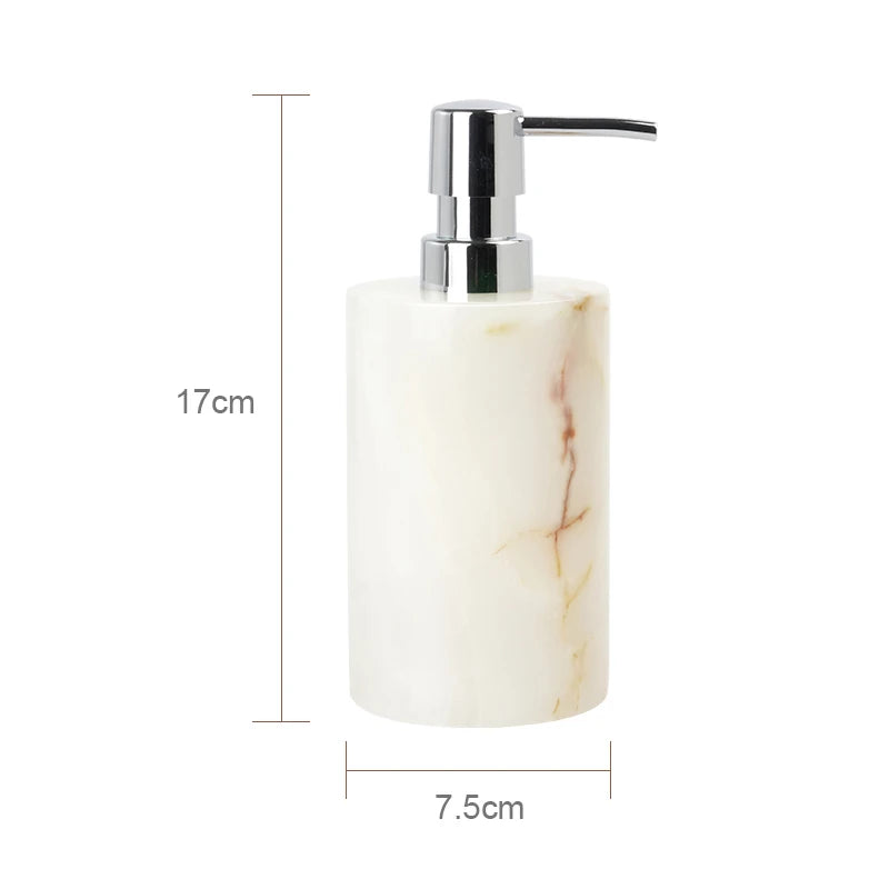 White Onyx Natural Marble Bathroom Luxury Soap Dispenser
