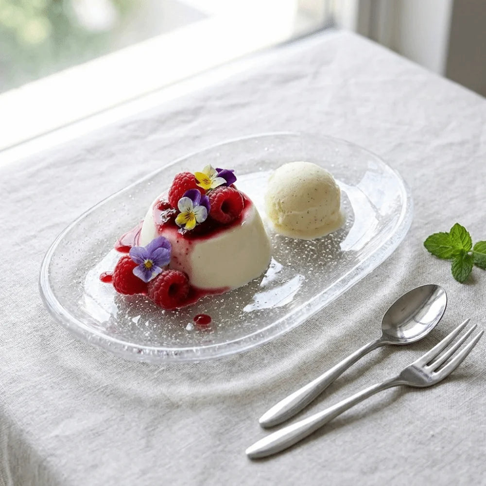 Multipurpose Oval Shape Glass Dessert Dish Heat-Resistant