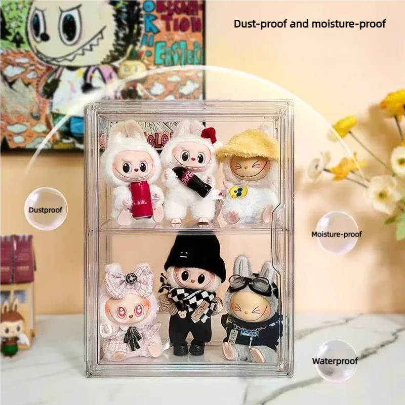 Labubu Storage Box Display Stand Transparent Dustproof Blind