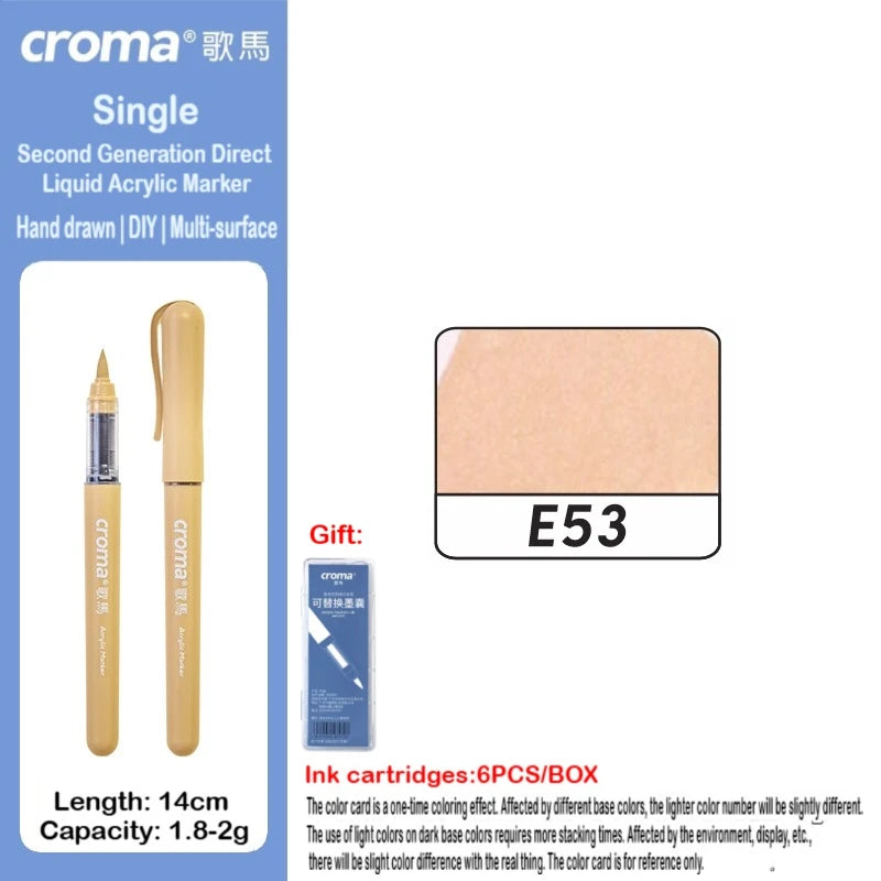 Croma 160/1 Colors Refillable Direct Liquid Acrylic Marker