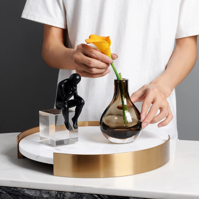 Scandinavian Decorative Natural Marble Tray Bathroom Luxury