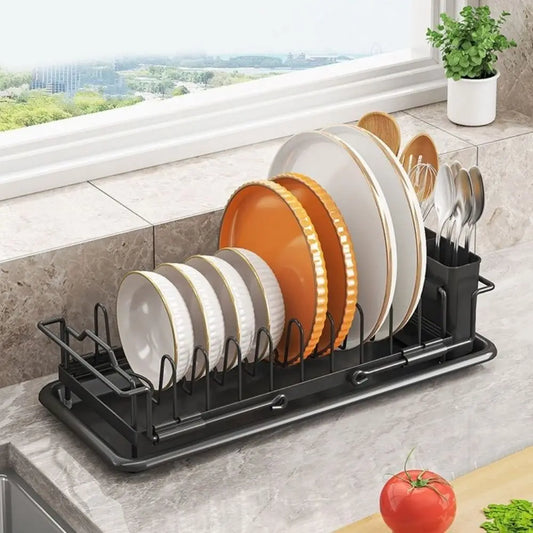 Non-Slip Expandable Dish Drying Rack Large Capacity Draining
