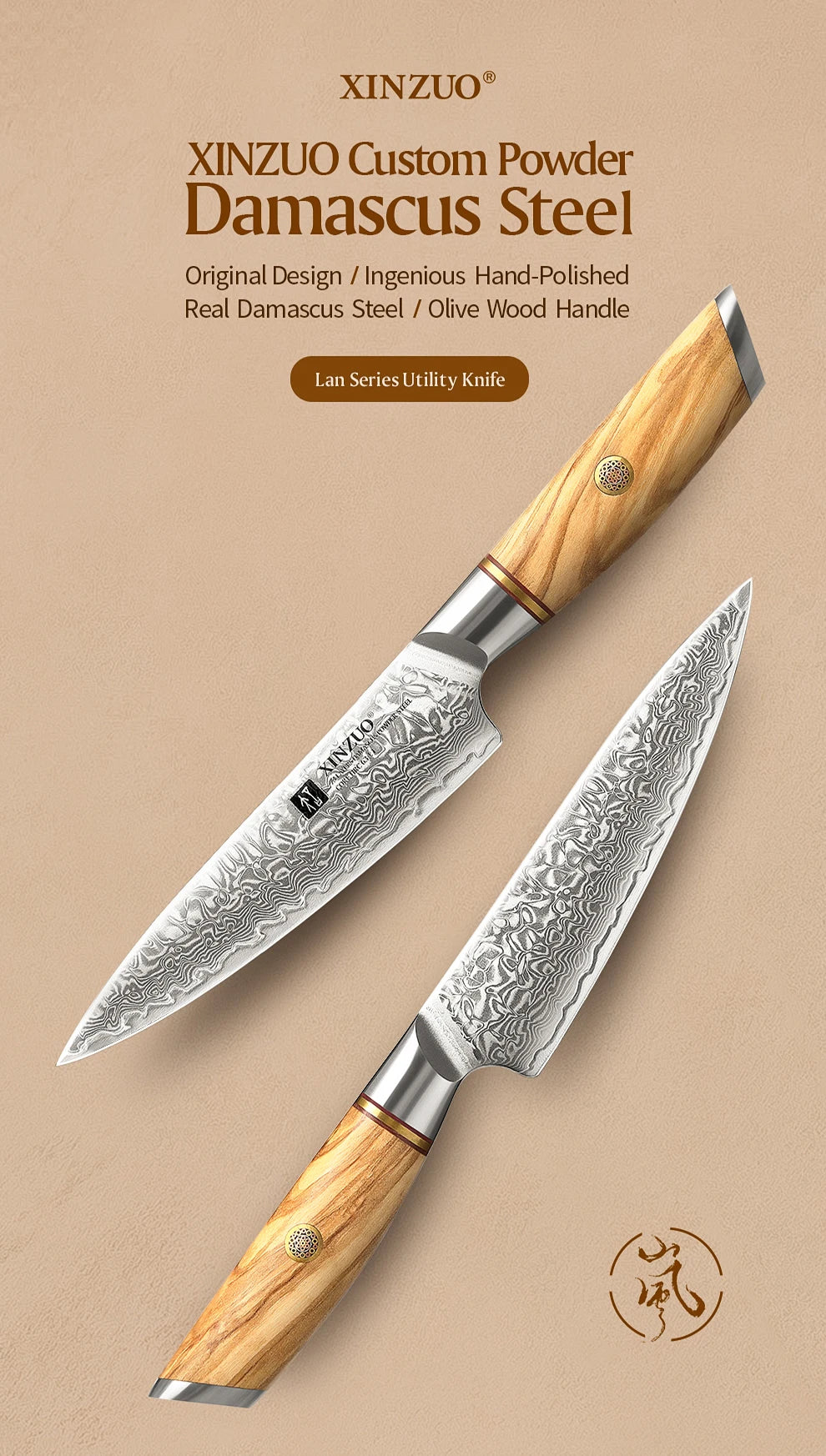 Xinzuo In Utility Knife Steel Japanese 14cr14movnb Powder