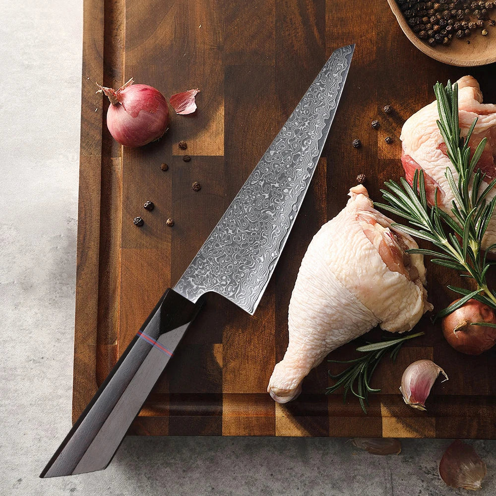 Turwho Honesuki Knife Damascus Steel Professional Chef Knives