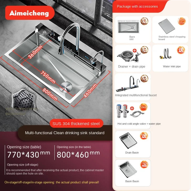Integrated Waterfall Sink Honeycomb Technology Large Digitial