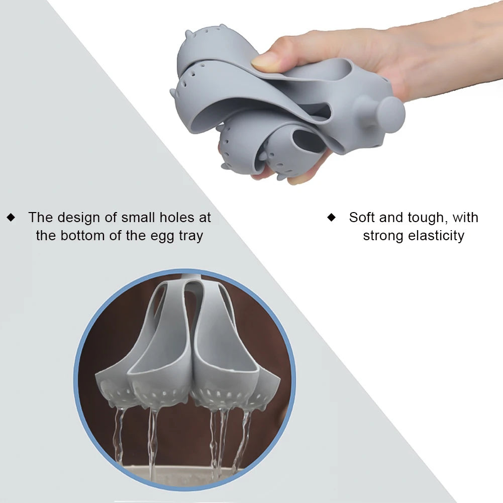 1pc 4/6 Egg Holder High-Temperature Resistant Silicone Egg