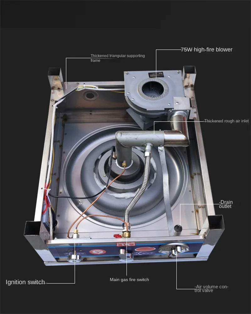 Stainless Steel Fierce Fire Stove Commercial Wok Gas