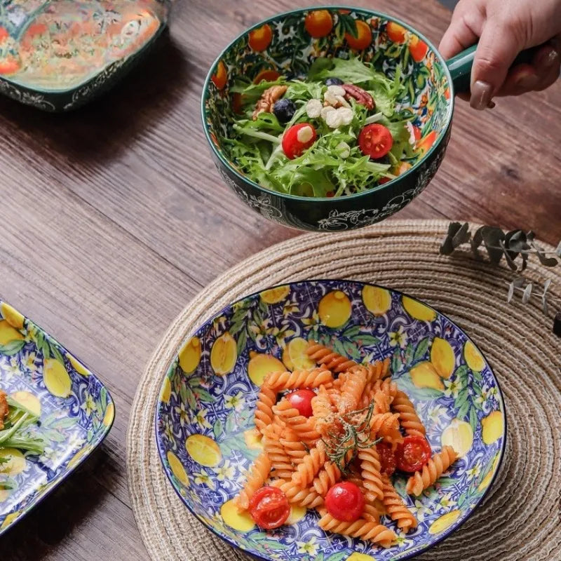 1pc Ceramic Tableware Bohemian Style Retro Tableware Creative