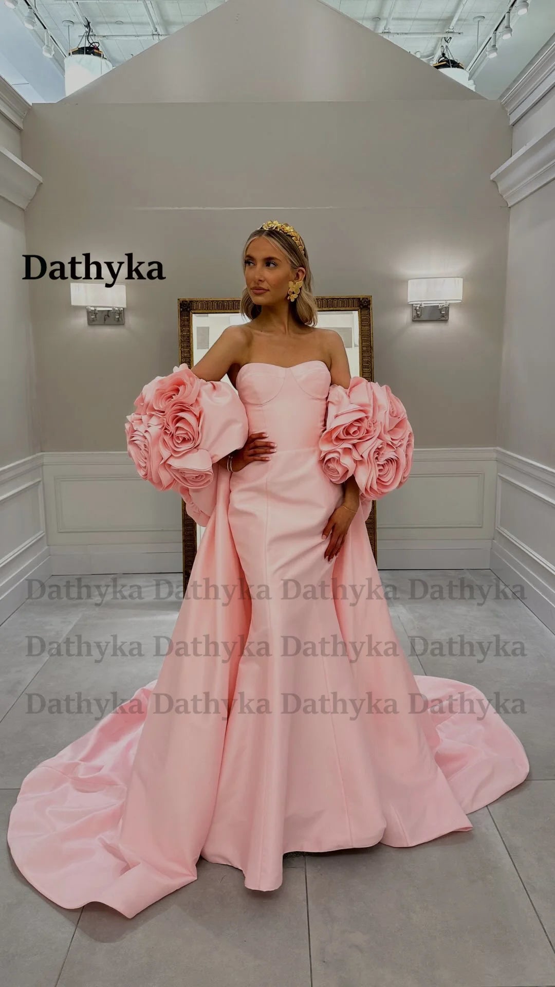 Dathyka Classic Sweetheart Formal Evening Dress Mermaid Pleats