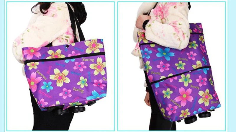 Folding Reusable Shopping Bags Small Pull Cart Buy