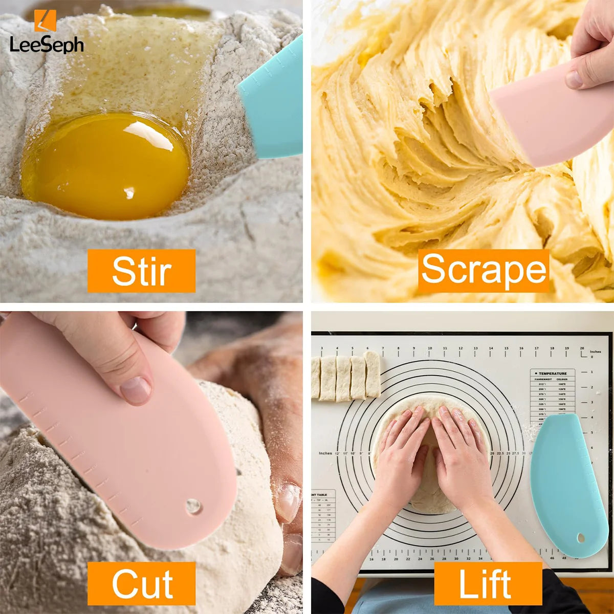 Silicone Dough Scraper Bowl Scraper Dough Cutter Bread