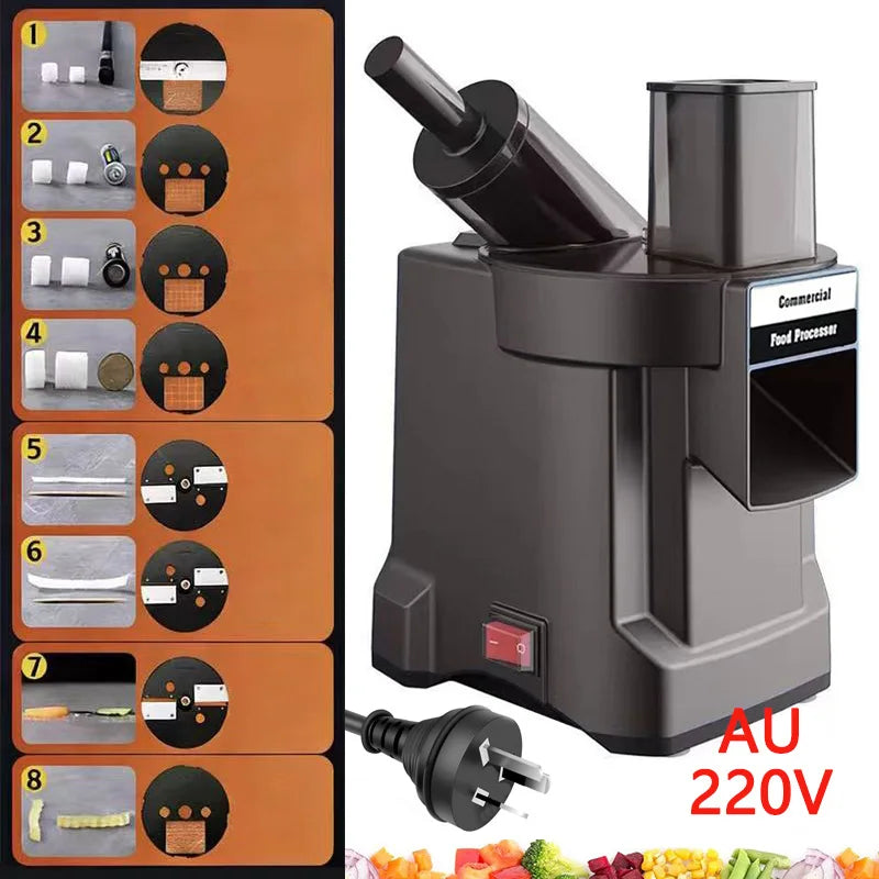 220v 3-In-1 Vegetable Cutter Dual Feeder Newly Upgraded