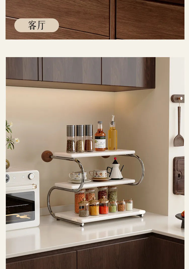 Spice Rack Trinket Shelf Display Wooden Stand Display