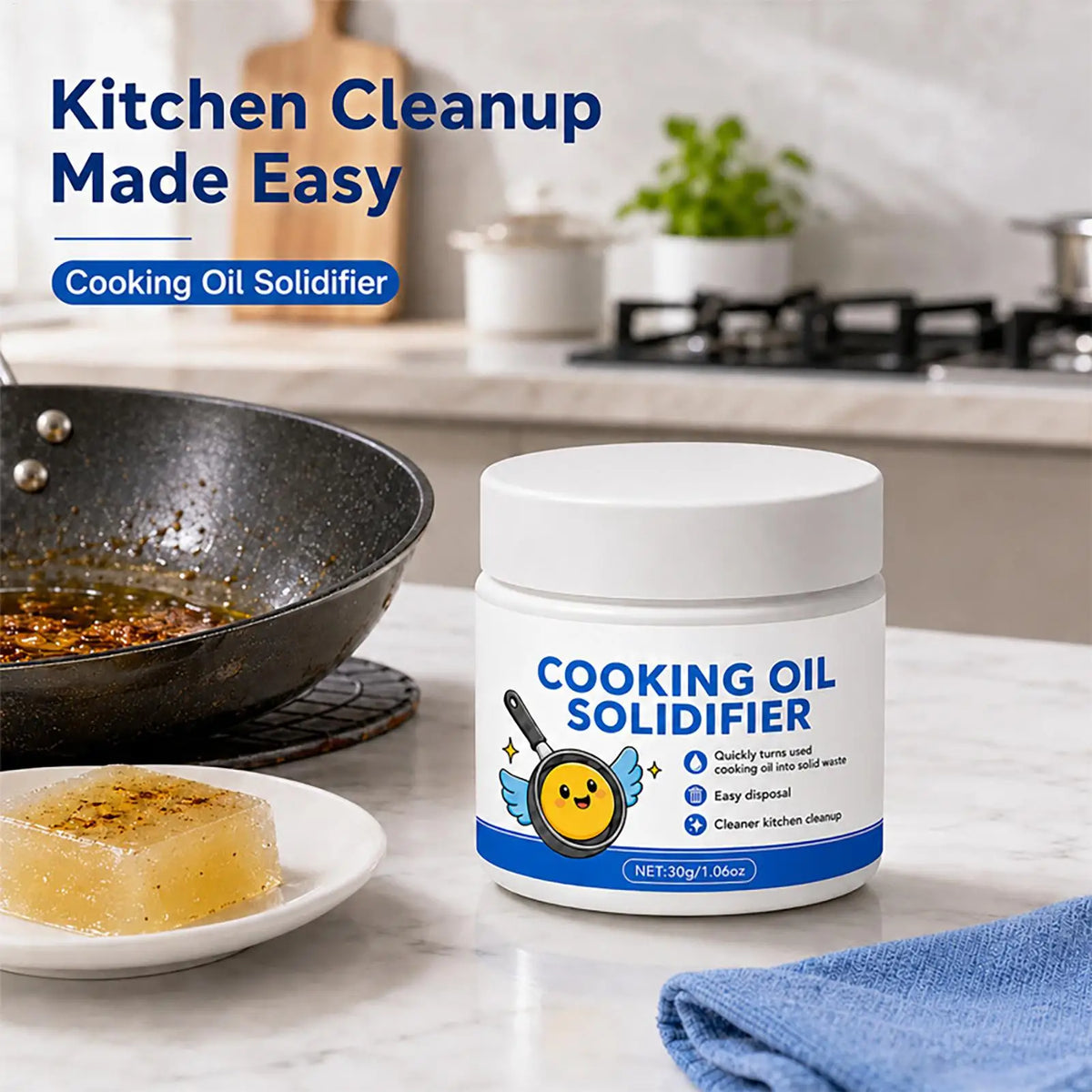 30ml Natural Oil Solidifier Powder Grease Cleaner Disposal