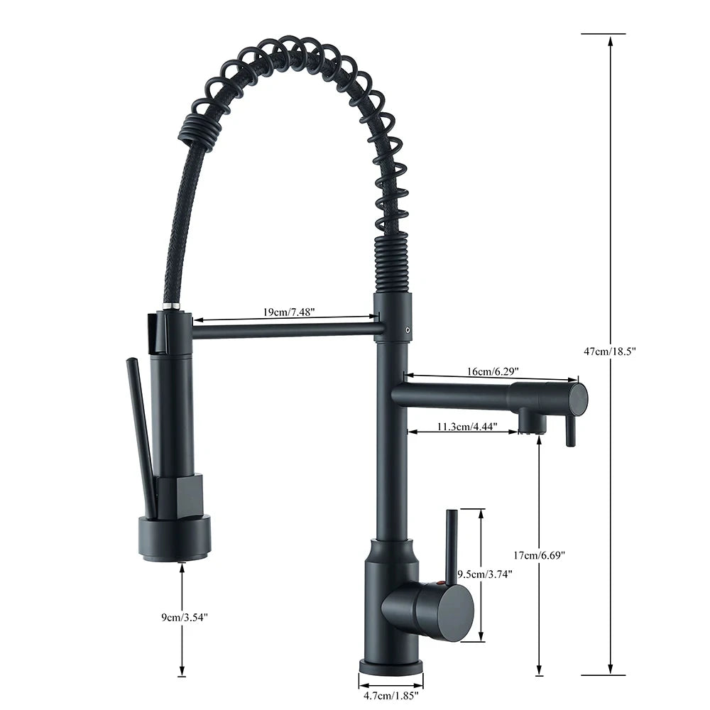 Black Sink Faucet Pull-Out Cold Water Mixing Faucet
