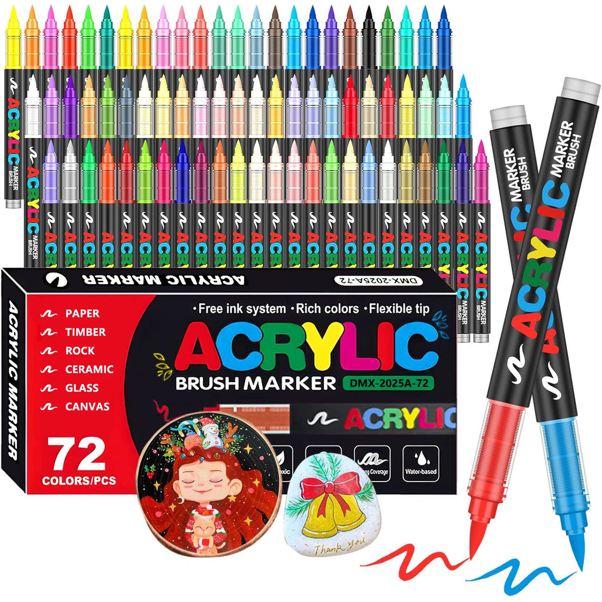 12-366 Colors Acrylic Painting Marker Waterproof Acrylic Brush