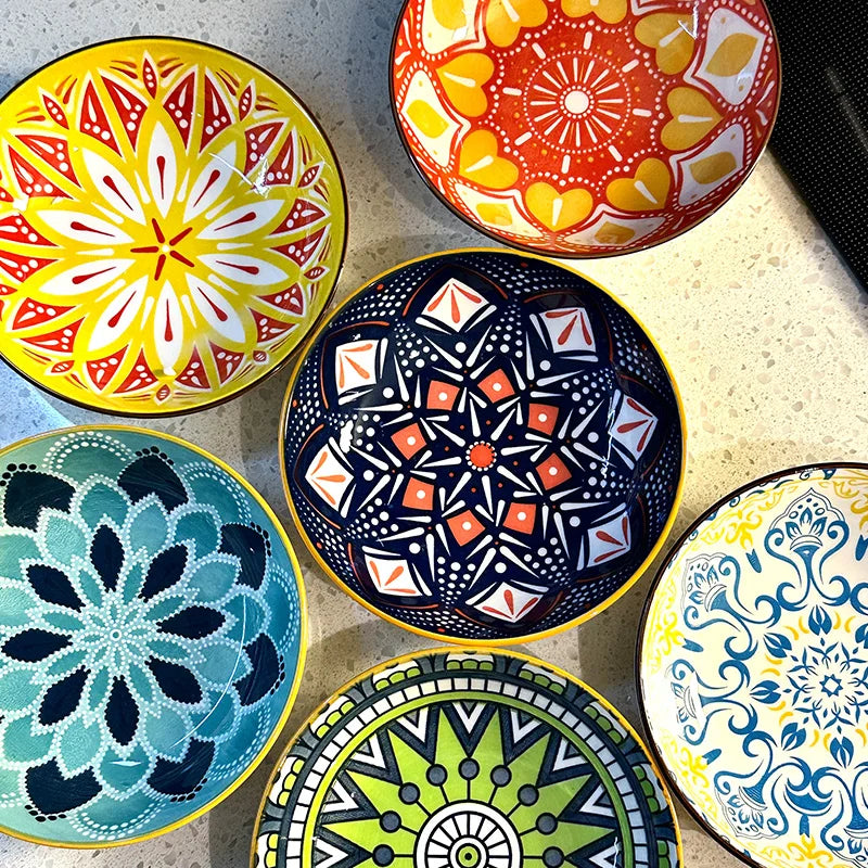 6pcs- Ceramic Bohemia Plate Salad Plate Appetizer Serving