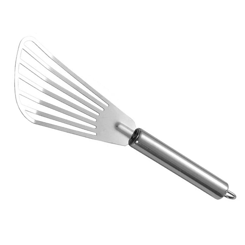 1pc Stainless Steel Slotted Fish Turner Spatula Flexible
