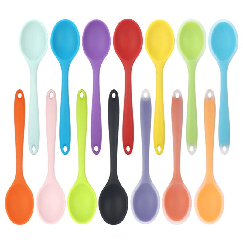 Silicone Spoon Integrated Rice Spoon Multicolor Silica Gel