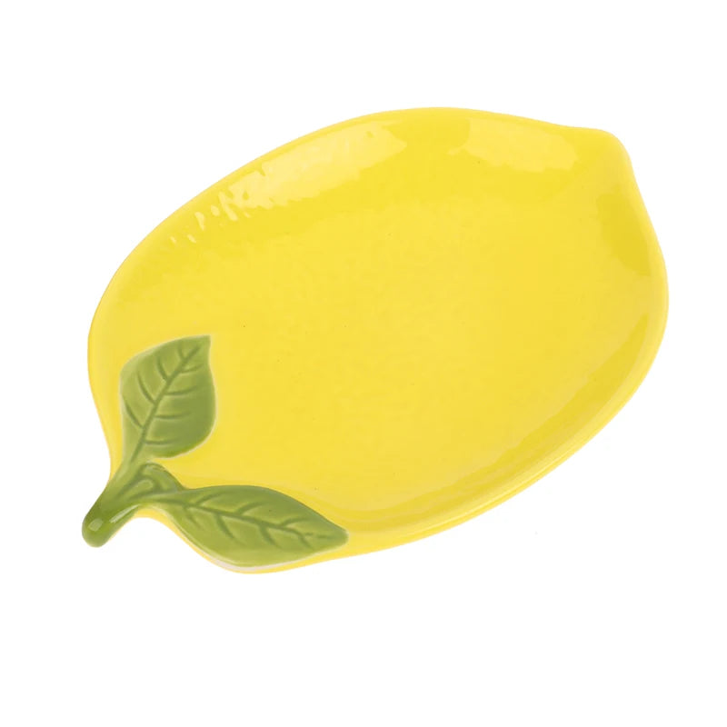 Creative Cartoon Lemon Shaped Ceramic Dish Salad Dish