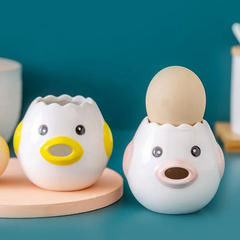 Egg White Separator Cute Chicken Ceramic Egg Yolk