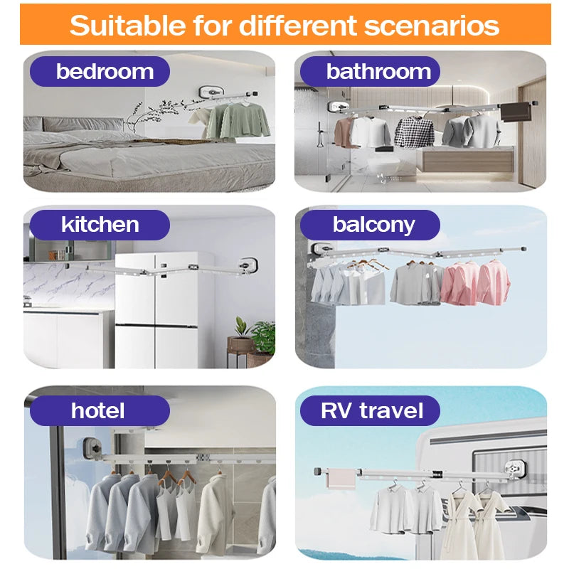 White No Punching Drying Rack Suction Cup Drying