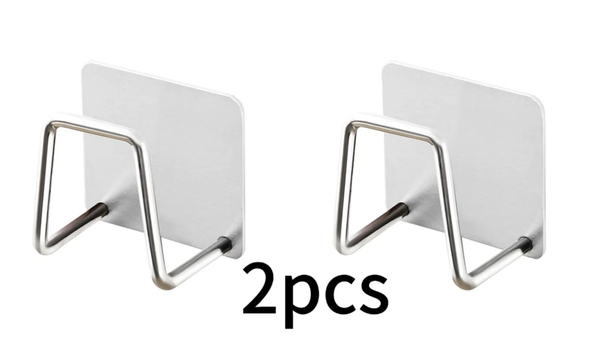 1/5pcs Stainless Steel Sink Shelf Sponges Holders Adhesive