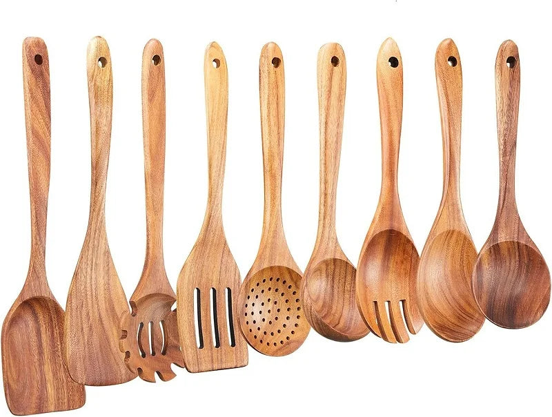 Wooden Utensils Sets Acacia Wood Long Handle Spatula
